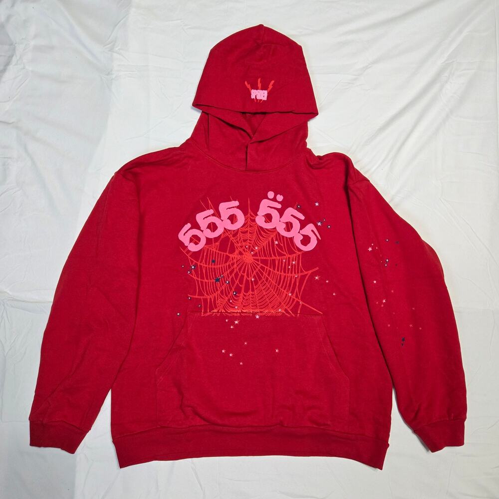 Sp5der Red Angel Number 555 Hoodie XL FW21 - Picture 2 of 14